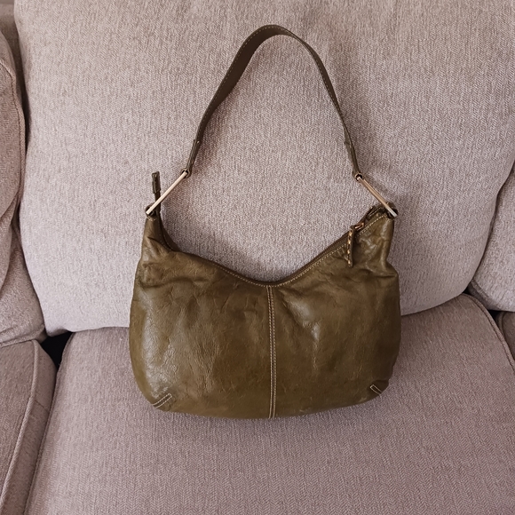 Charles David Green distresed leather hobo bag - Picture 2 of 10